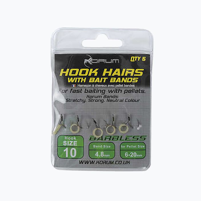 Przypony do methody Korum Hook Hairs With Bait Bands transparentne KHHBB/10