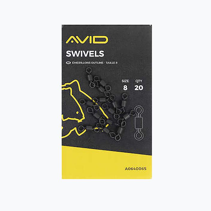 Krętliki karpiowe Avid Carp Swivels czarne A0640065 2