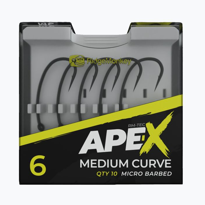Haki RidgeMonkey Ape-X Medium Curve Barbed szare RMT251 2