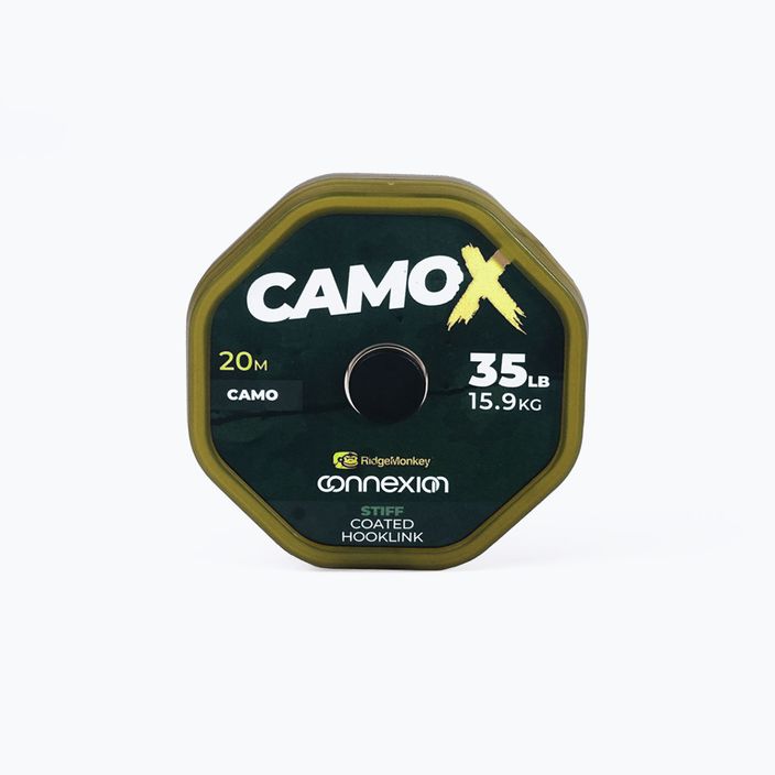 Plecionka przyponowa karpiowa RidgeMonkey Connexion CamoX Stiff Coated Hooklink brązowa RMT319 3