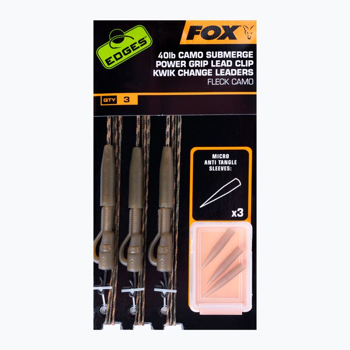 Przypon karpiowy Fox International Edges Camo Submerge Power Grip Lead Clip Kwik Change Kit 30lb