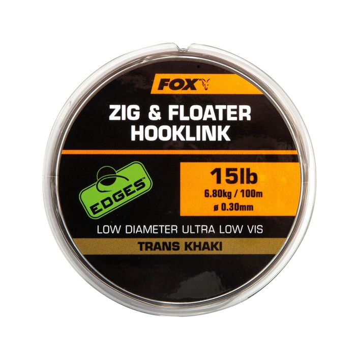 Żyłka Fox International Zig and Floater Hooklink 100 m trans khaki 2