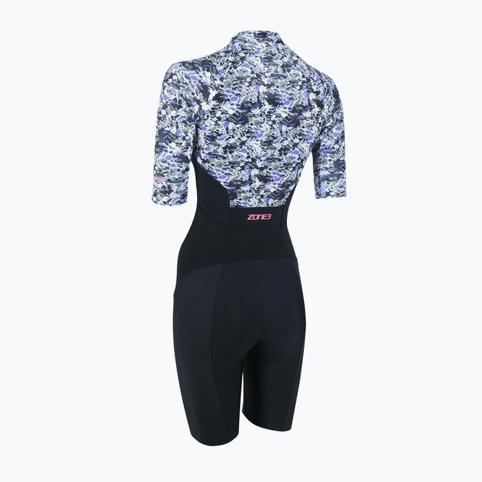 Kombinezon triathlonowy damski ZONE3 Lava Short Sleeve Trisuit white/gravel 2