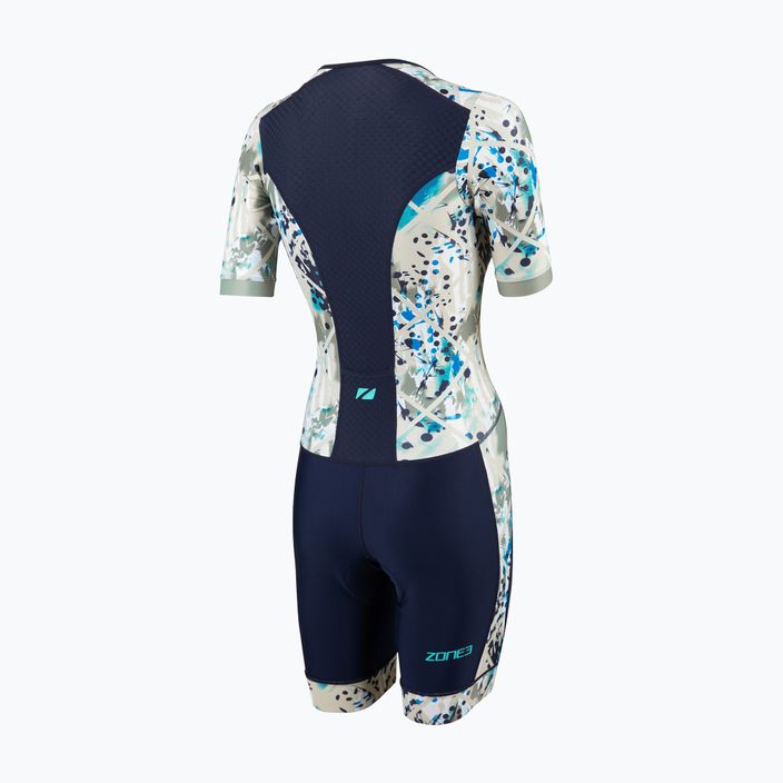 Kombinezon triathlonowy damski ZONE3 Activate+ Trisuit sand storm/navy/sand 2