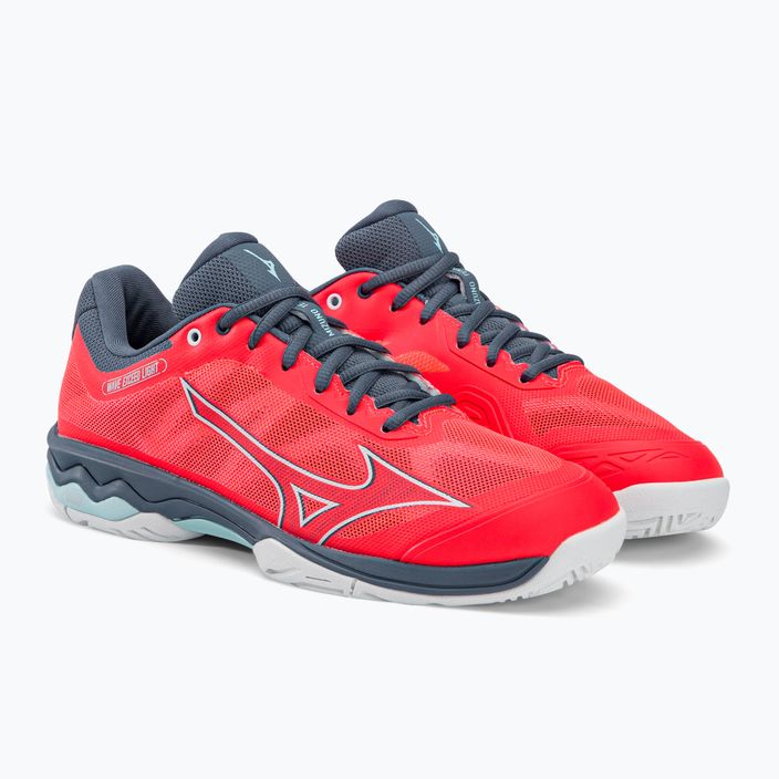 Buty do tenisa damskie Mizuno Wave Exceed Light AC Fierry Coral 2/White/China Blue 61GA221958 4