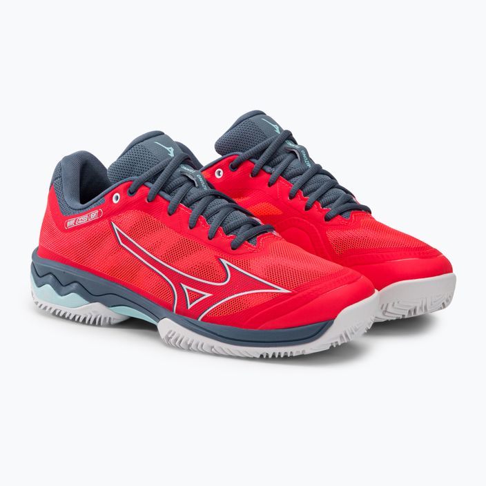 Buty do tenisa damskie Mizuno Wave Exceed Light CC fierry coral 2/white/china blue 4