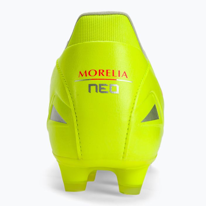 Buty piłkarskie męskie Mizuno Morelia Neo IV Pro MD safety yellow/fiery coral 2/galaxy silver 8