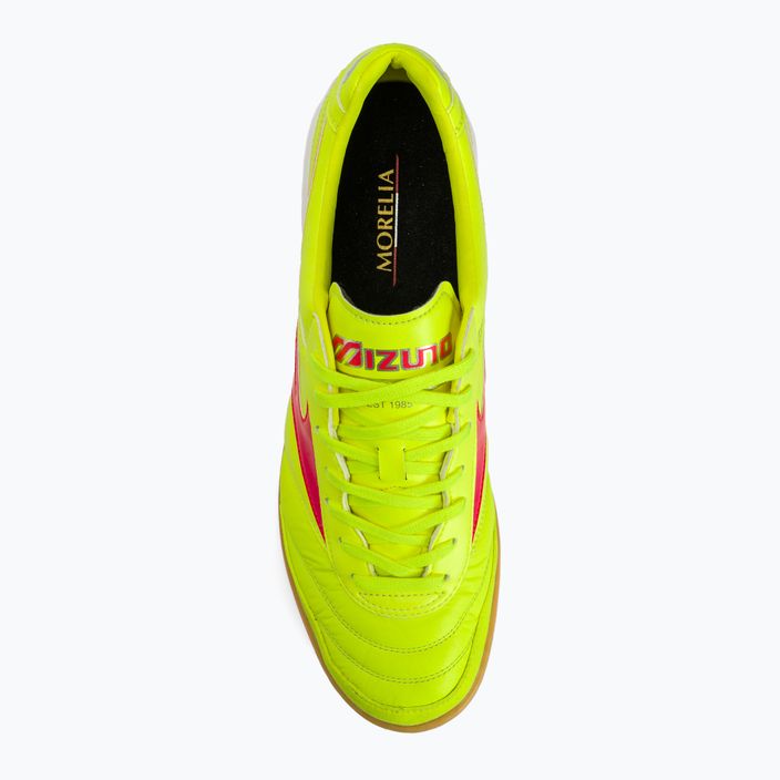 Buty piłkarskie męskie Mizuno Morelia Sala Elite IN safety yellow/fiery coral 2/galaxy silver 7