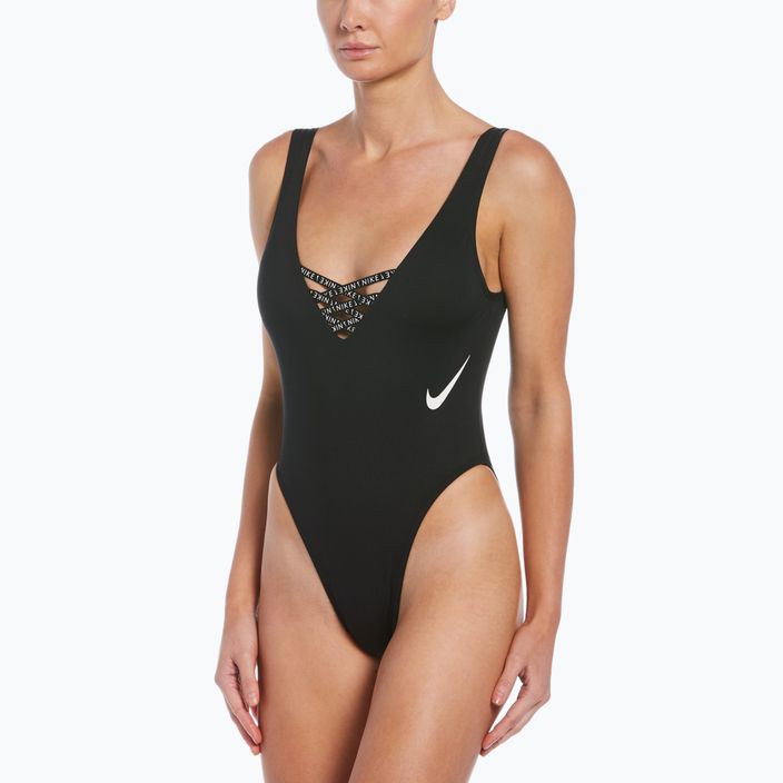 Strój pływacki jednoczęściowy damski Nike Sneakerkini U-Back black 5