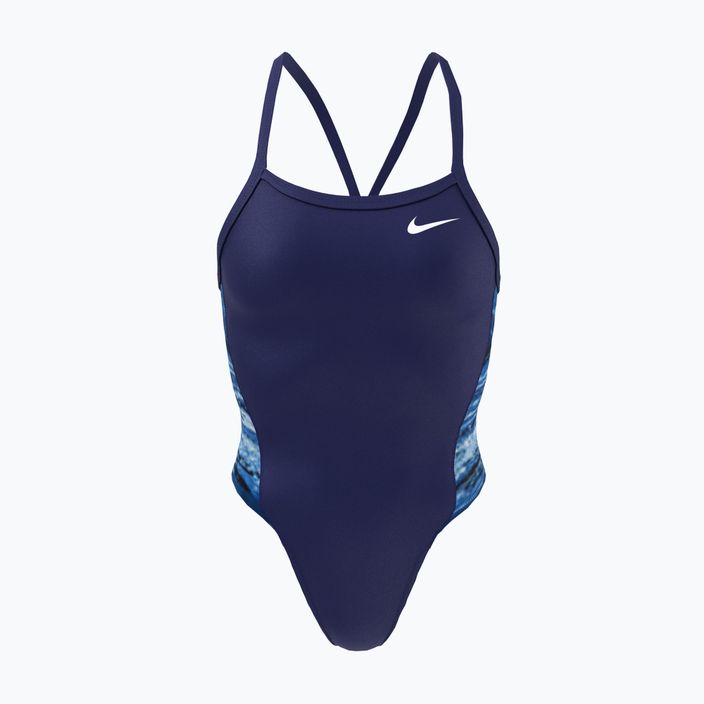 Strój pływacki jednoczęściowy damski Nike Multiple Print Racerback Splice One midnight navy 5