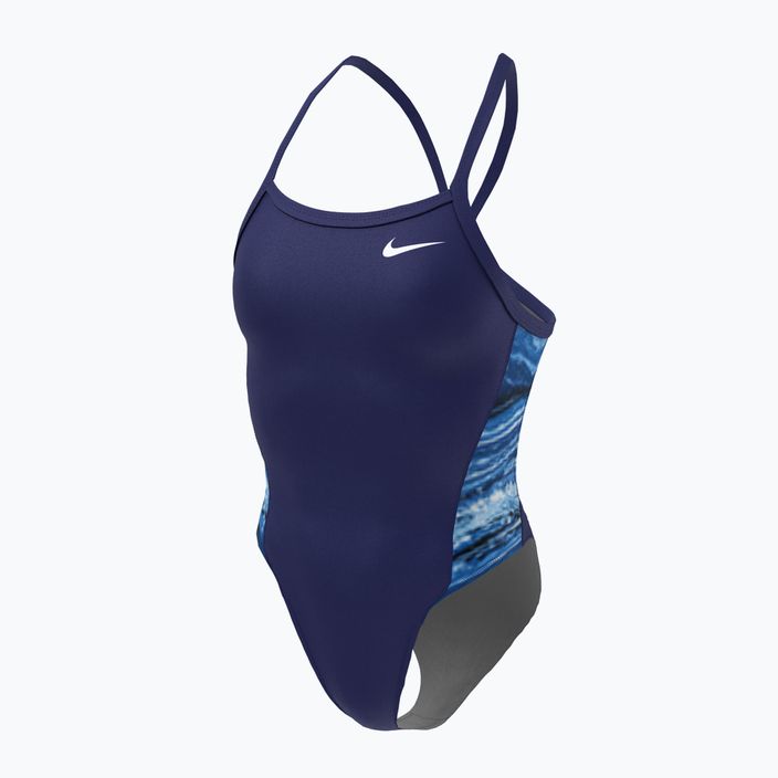 Strój pływacki jednoczęściowy damski Nike Multiple Print Racerback Splice One midnight navy 6