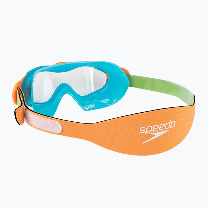 Maska do pływania dziecięca Speedo Sea Squad Mask Jr azure blue/fluo green/fluo orange/clear 4