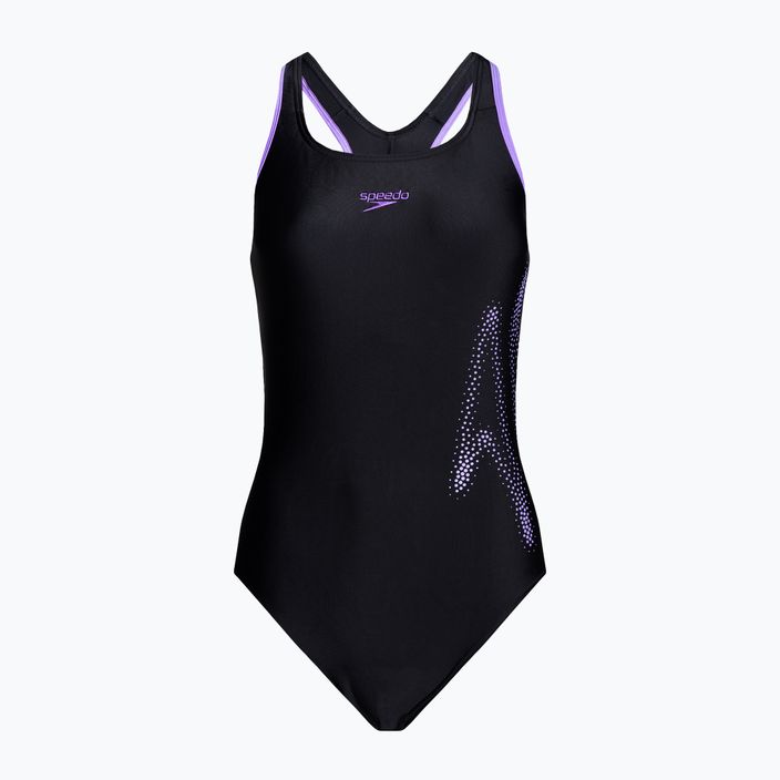 Strój pływacki jednoczęściowy damski Speedo Hyperboom Placement Racerback black/miami lilac