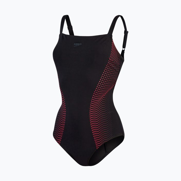 Strój pływacki jednoczęściowy damski Speedo CrystalLux Printed Shaping black/cherry 4