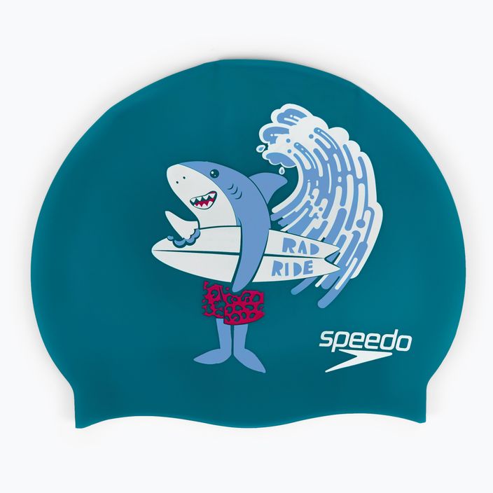 Czepek pływacki dziecięcy Speedo Printed Silicone Junior pluto/azure blue/white