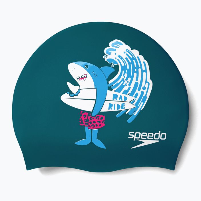 Czepek pływacki dziecięcy Speedo Printed Silicone Junior pluto/azure blue/white 3