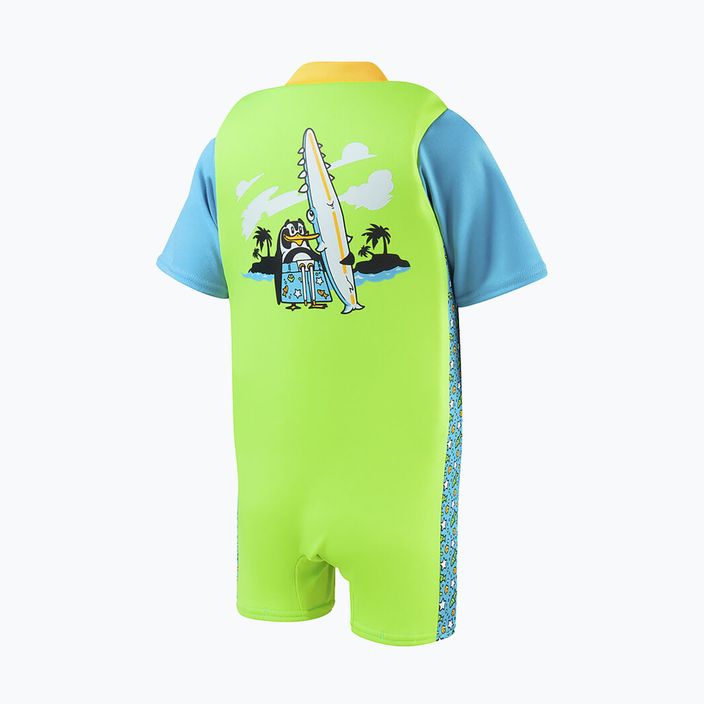 Strój pływacki jednoczęściowy dziecięcy Speedo Printed Float Suit chima azure blue/fluro green 2