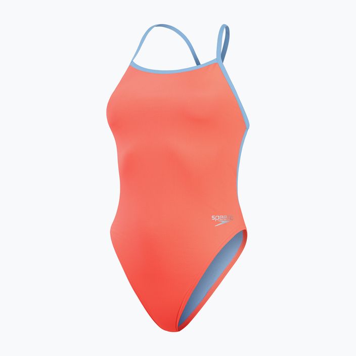 Strój pływacki jednoczęściowy damski Speedo Solid Vback disco peach/curious blue