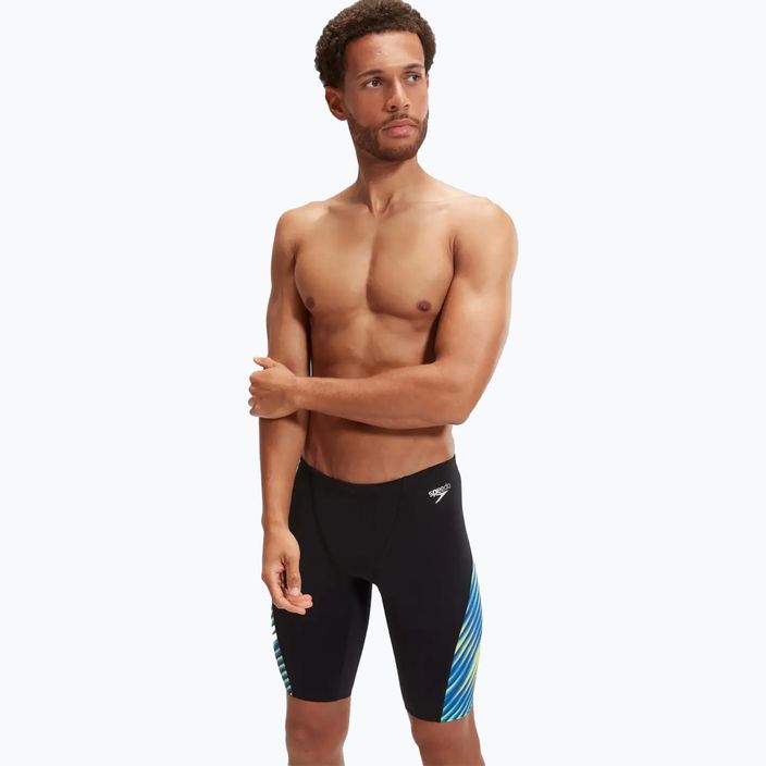 Jammery pływackie męskie Speedo Allover Digital V-Cut black/true cobalt 5