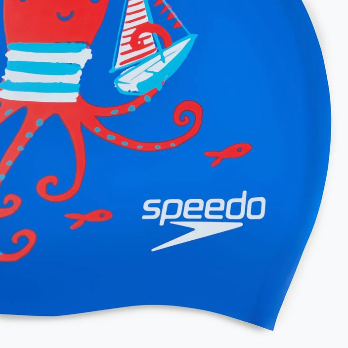 Czepek pływacki dziecięcy Speedo Junior Printed Silicone tru cobalt/watermelon/white 3