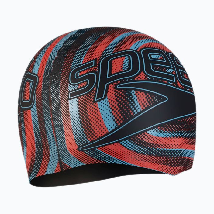 Czepek pływacki dziecięcy Speedo Printed Silicone black/picton blue/siren red 2