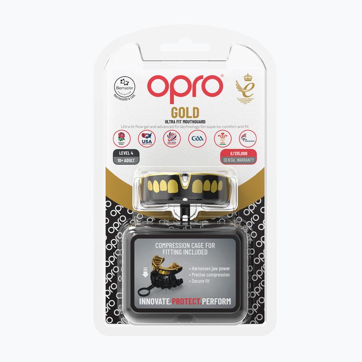 Ochraniacz szczęki Opro Gold Grillz czarny/złoty 2