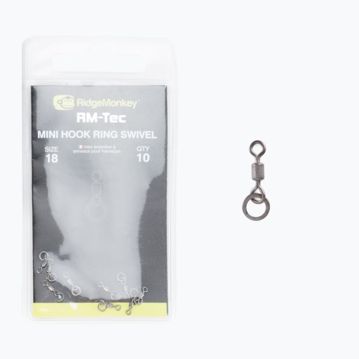 Krętlik karpiowy RidgeMonkey Connexion Mini Hook Ring Swivel czarne RMT097