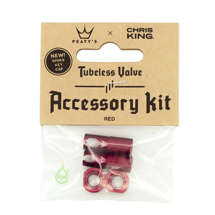 Nakrętka na wentyl Peaty's X Chris King MK2 Tubeless Valves Accessory Kit red 2