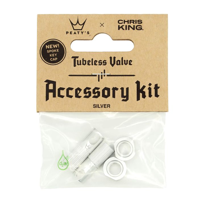 Nakrętka na wentyl Peaty's X Chris King MK2 Tubeless Valves Accessory Kit silver 2