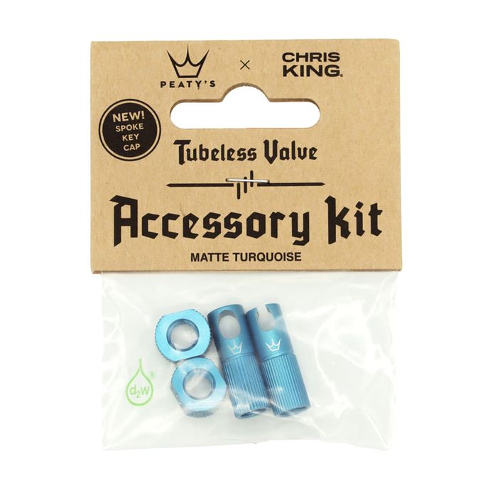 Nakrętka na wentyl Peaty's X Chris King MK2 Tubeless Valves Accessory Kit turquoise 2