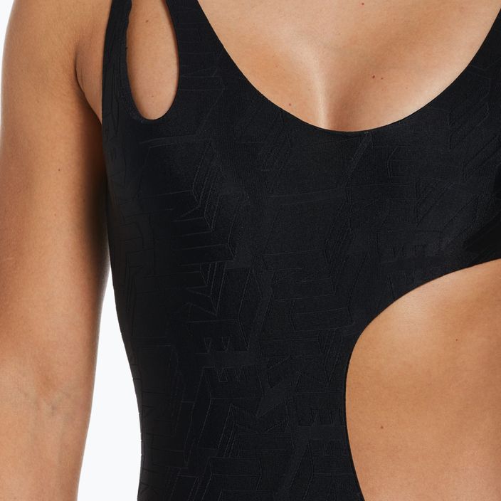 Strój pływacki jednoczęściowy damski Nike Block Texture black 7