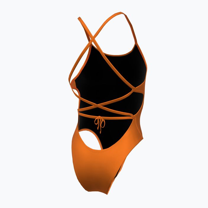 Strój pływacki jednoczęściowy damski Nike Lace Up Tie Back total orange 2