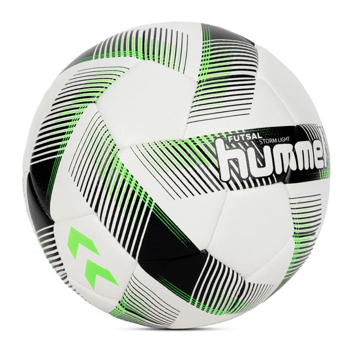 Piłka do piłki nożnej Hummel Storm Light FB white/black/green rozmiar 3 2