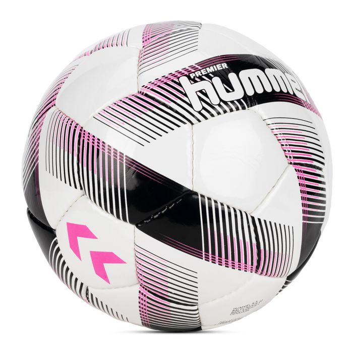 Piłka do piłki nożnej Hummel Premier FB white/black/pink rozmiar 5 2