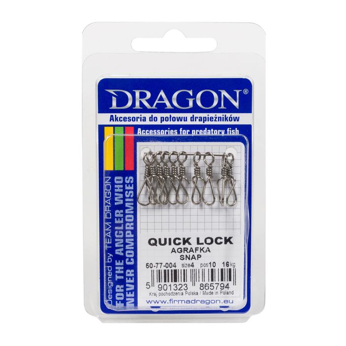 Agrafki spinningowe DRAGON Fishing Quick Lock 10 szt. 2