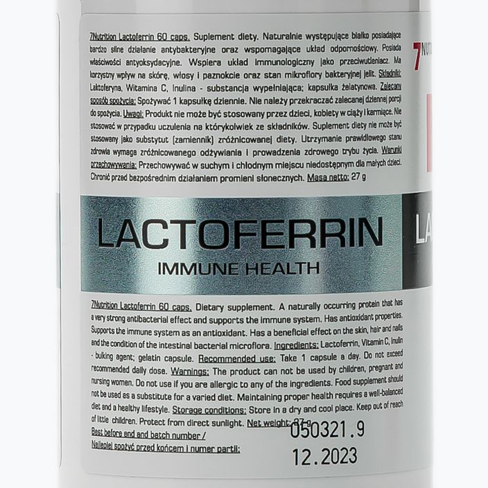 Laktoferyna 7Nutrition 90% 100 mg 60 kapsułek 2