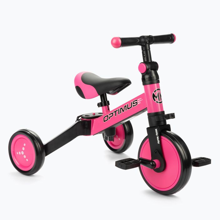 Rowerek biegowy trójkołowy Milly Mally 3w1 Optimus pink 3
