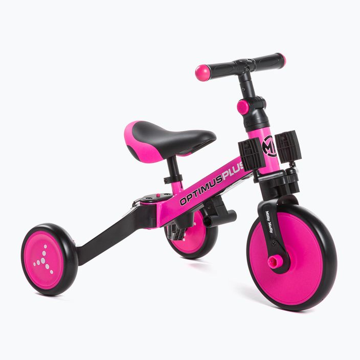 Rowerek biegowy trójkołowy Milly Mally 4w1 Optimus Plus pink 4