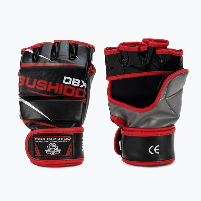 Rękawice treningowe do MMA i treningu na worku DBX BUSHIDO czarno-czerwone E1V6-M 3