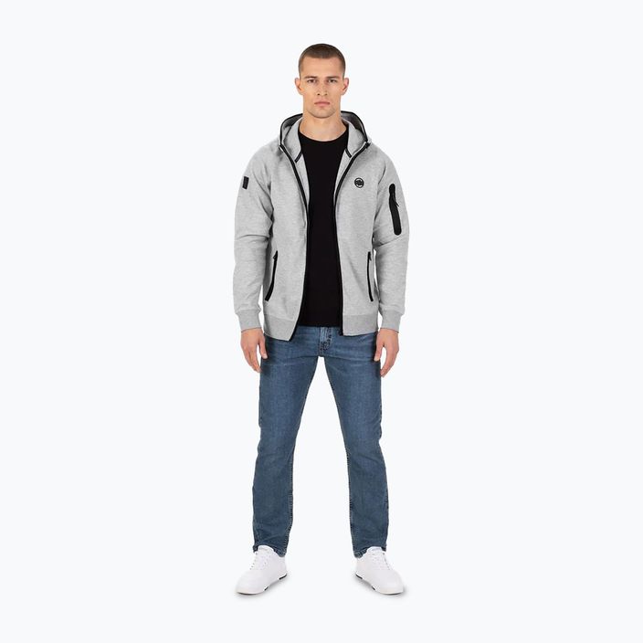 Bluza męska Pitbull Hermes Hooded Zip grey/melange 2