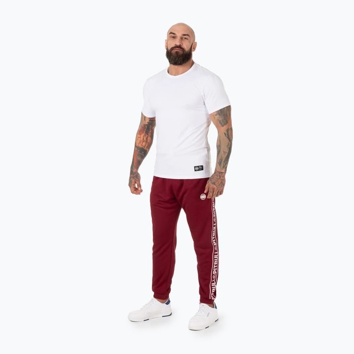 Spodnie męskie Pitbull West Coast Trackpants Tape Logo Terry Group burgundy 2