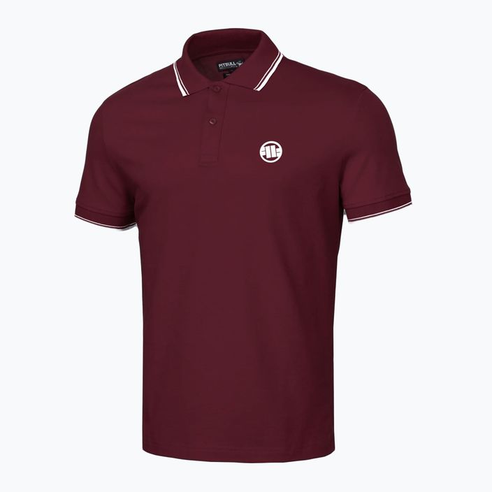 Koszulka polo męska Pitbull Polo Pique Stripes Regular burgundy 4