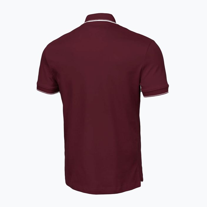 Koszulka polo męska Pitbull Polo Pique Stripes Regular burgundy 5