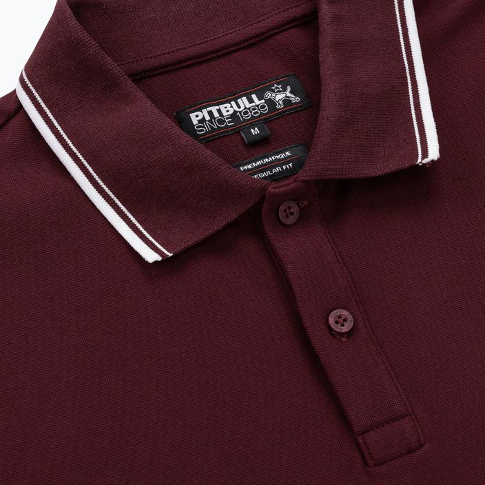 Koszulka polo męska Pitbull Polo Pique Stripes Regular burgundy 6