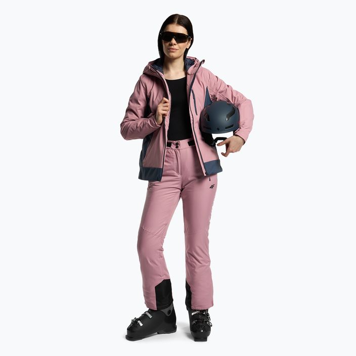 Spodnie narciarskie damskie 4F SPDN002 dark pink 2