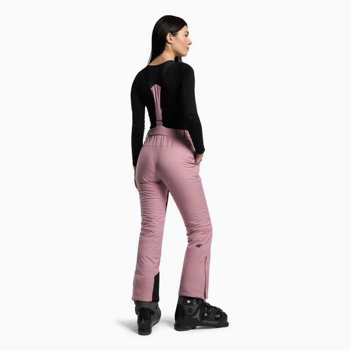 Spodnie narciarskie damskie 4F SPDN002 dark pink 3