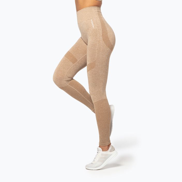 Legginsy treningowe damskie Carpatree Vibe Seamless beige melange 3