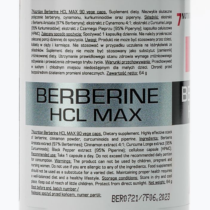 Berberyna 7Nutrition HCL MAX 90 kapsułek 2