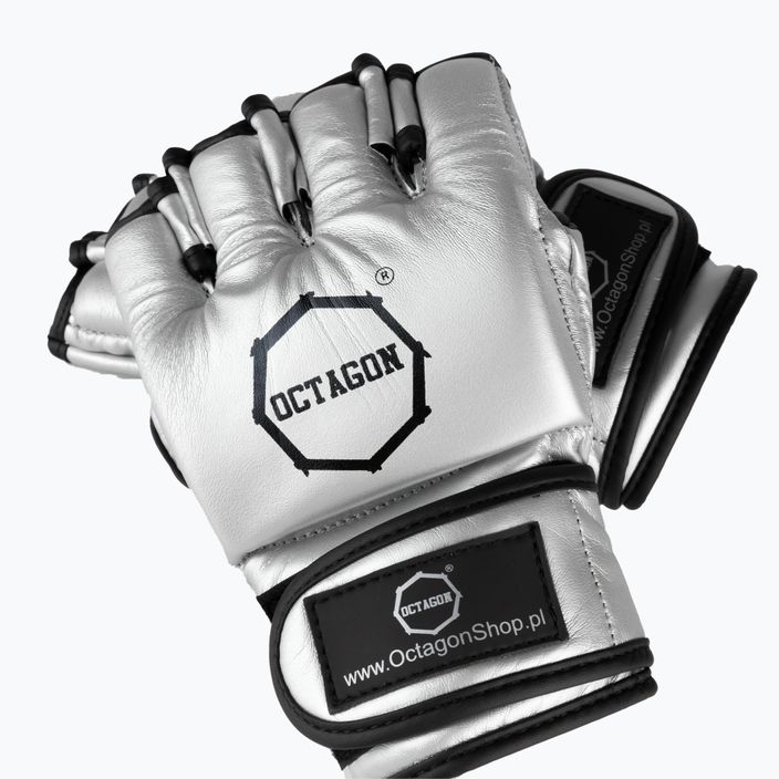 Rękawice grapplingowe Octagon MMA metallic silver 5