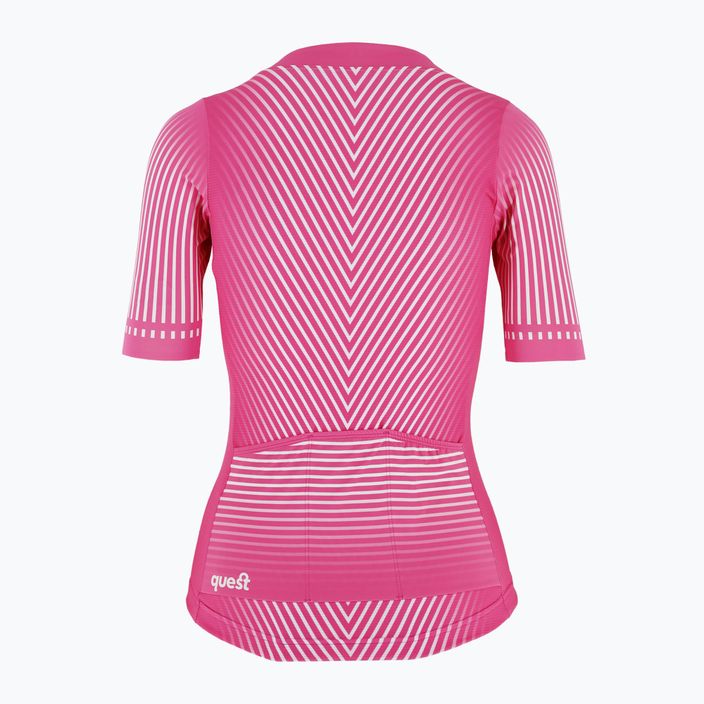 Koszulka rowerowa damska Quest Strip pink 2